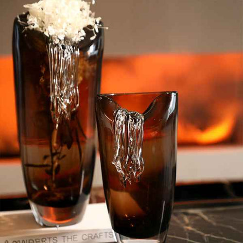 Handmade Glass - Notched Vase 16x16x35 cm