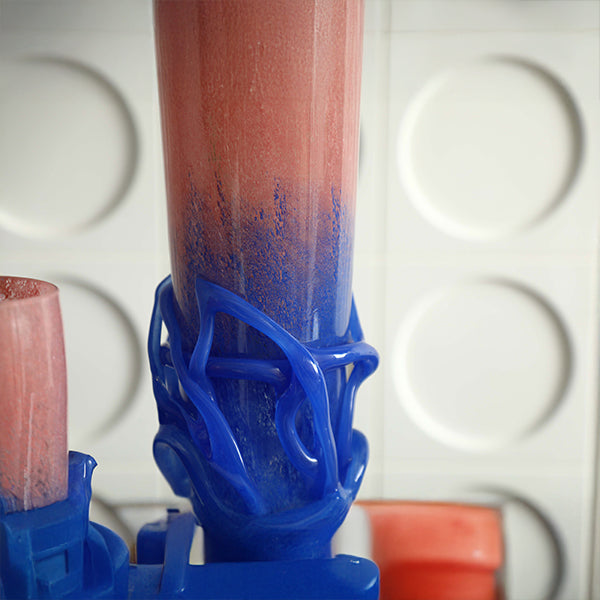 Creative pink and blue handmade decorative glass vase+2